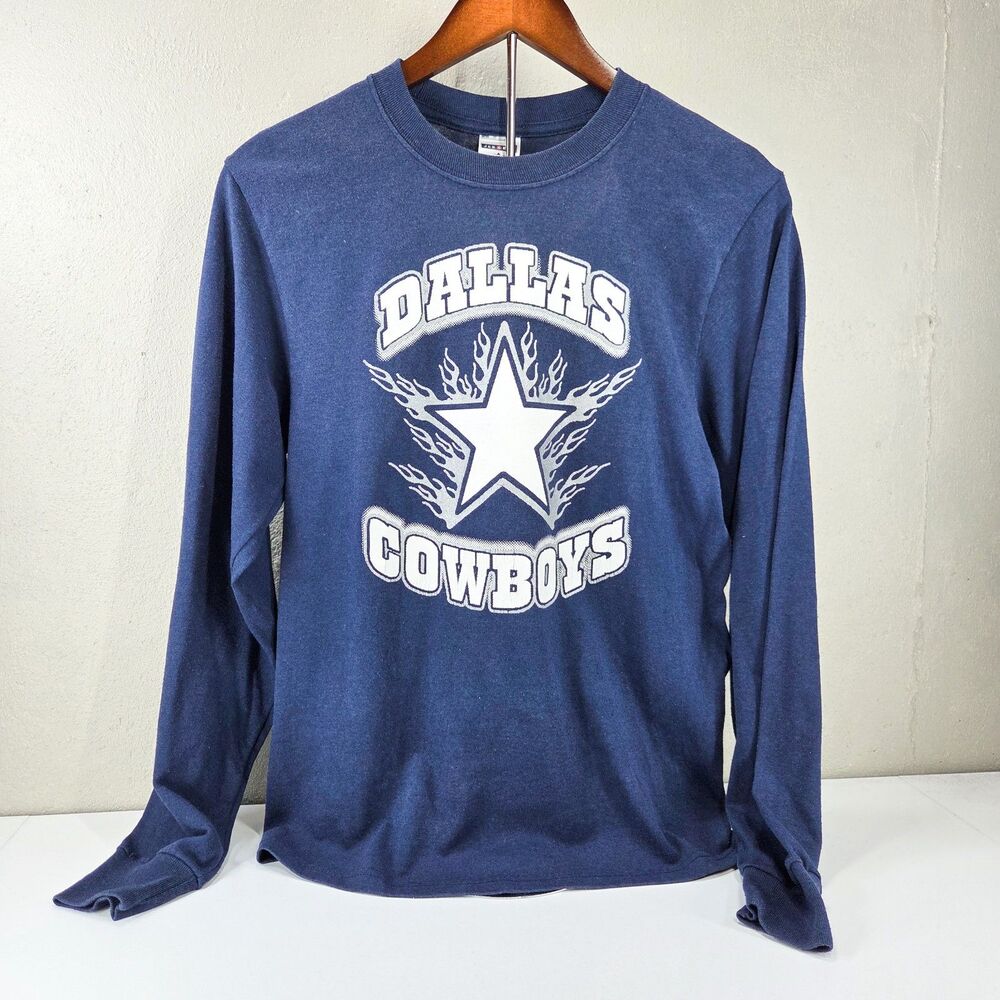 Vintage Y2K Jerzees Dallas Cowboys Da Boys Are On Fire Long Sleeve Shirt Sz S